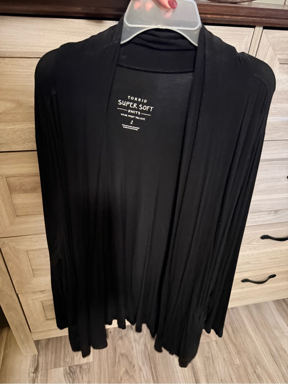 torrid Black Super Soft Open Front Cardigan